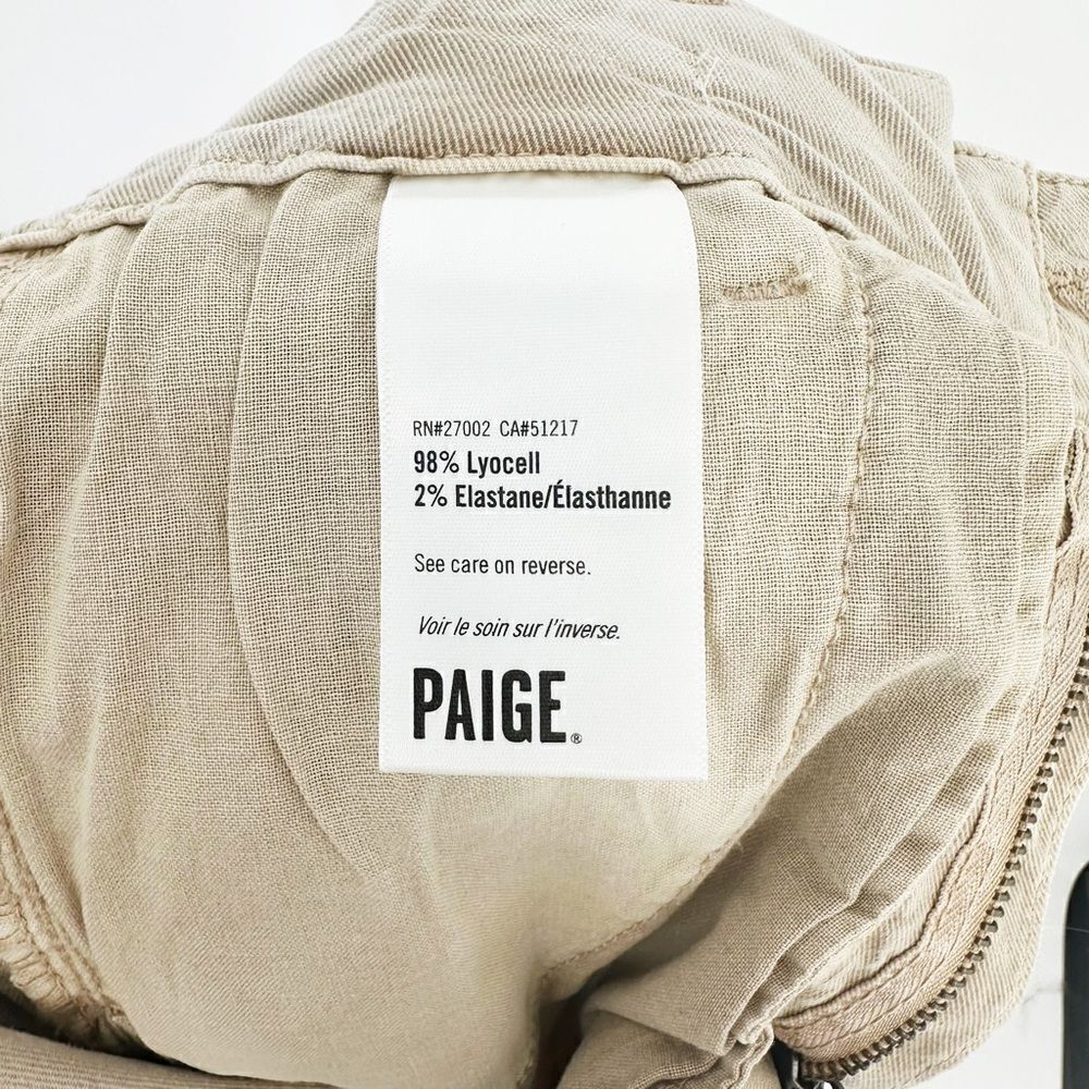 Paige Christy Chino Jogger Pants Drawstring in Faded Beige Wash Women's 25 - Picture 7 of 8